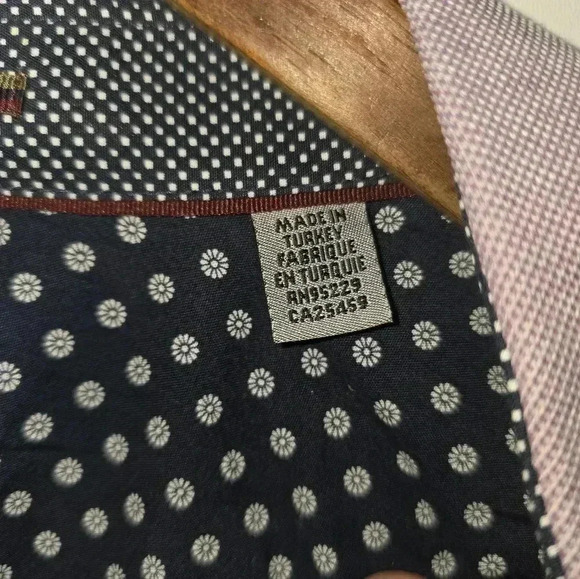 Ted Baker London Shirt Mens Small Purple Broader Slim Fit Pique Flip Cuff - Picture 11 of 12